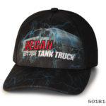 Began Tank Truck Embroidered on a Black Cap