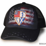 A Black Cap With American Flag Print