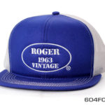 A bright blue roger 1963 vintage cap with mesh