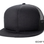 A plain black foam cap with the black mesh