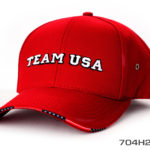 A White Embroidery Red Color Cap