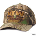 A brown wild game dinner label on a cap