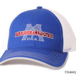 A Marshall Town Logo on a Blue and White Cap