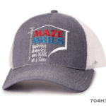 A Maze Nails Logo on a Grey Cap