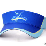 A bright blue and light blue 10k wellness cap