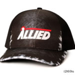 An Allied White Embroidered Cap in Black