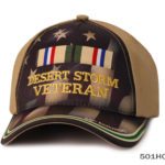 Desert storm veteran text on green color cap