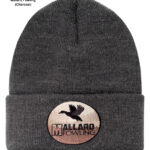 A charcoal colored mallard fowling knit cap