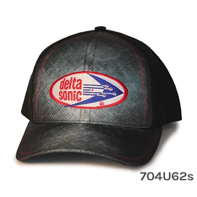 Black trucker hat with Delta Sonic logo.