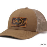 Brown mesh cap with PLP logo.
